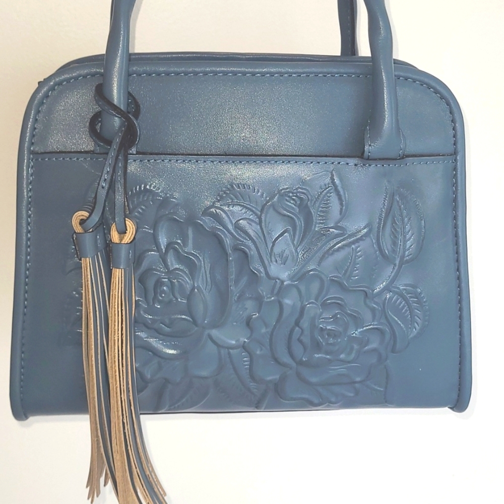Patricia Nash Burnished Rose Tooled Paris Mirage Satchel - Picture 3 of 7